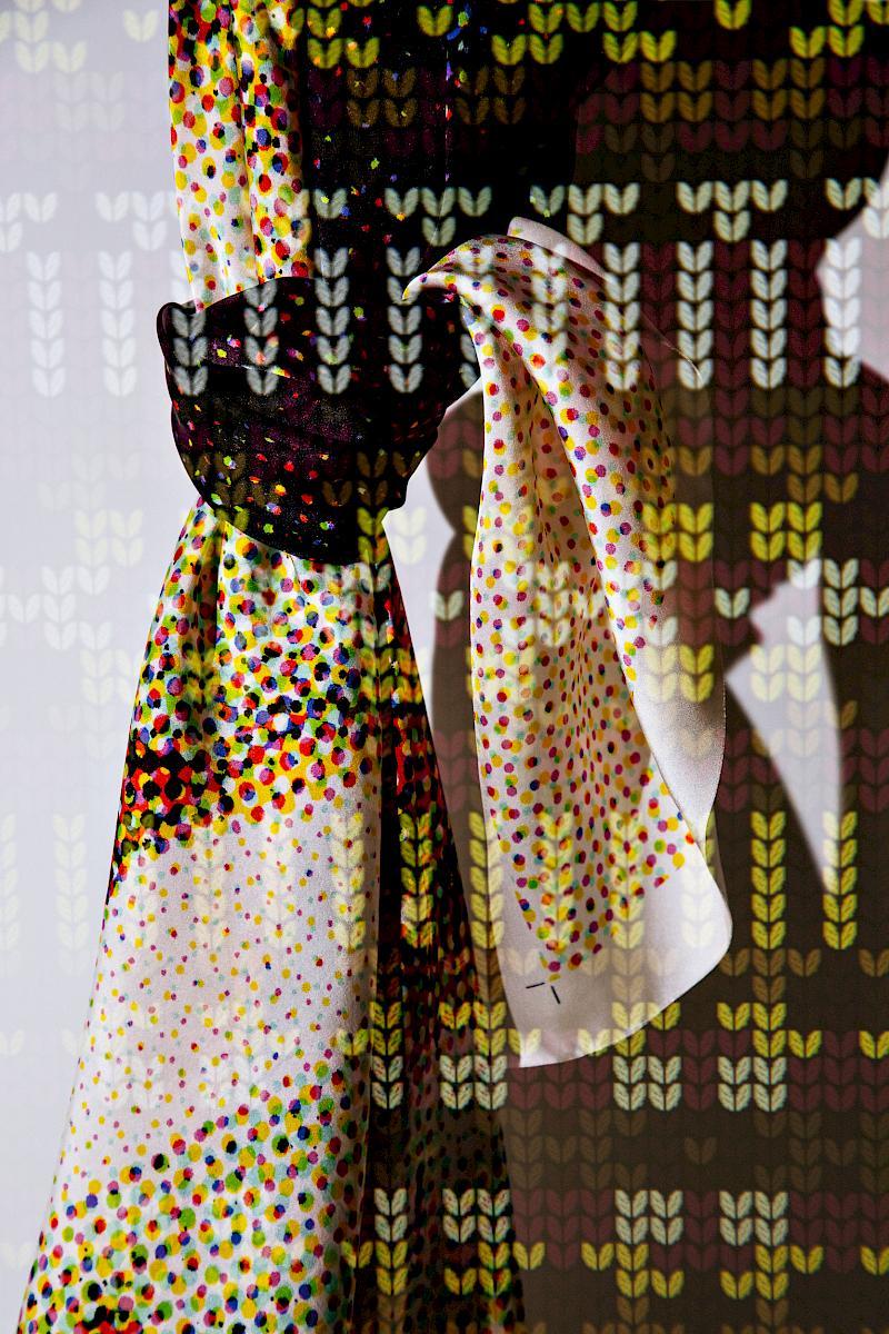 A double exposure of Andrea Cavegn's work RE:SEE and a screenshot of pattern design software
